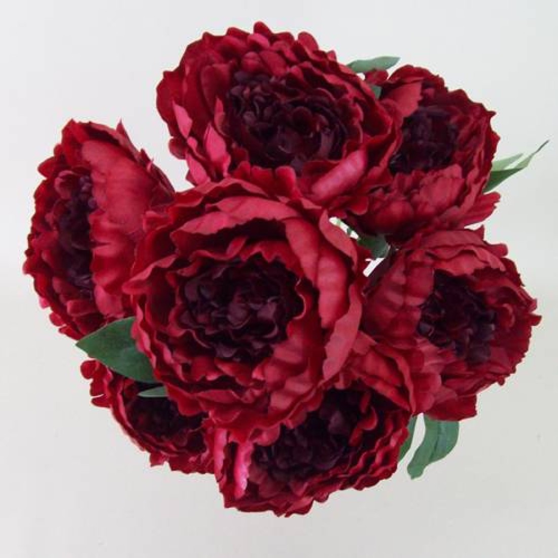 Bunch of Artificial Peony Flowers Red 57cm Artificial Flowers